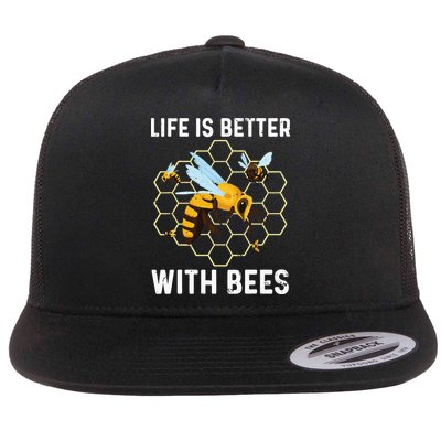 Cute Bee Art Beekeeping Honey Bumble Bee Lover Flatbill Hat