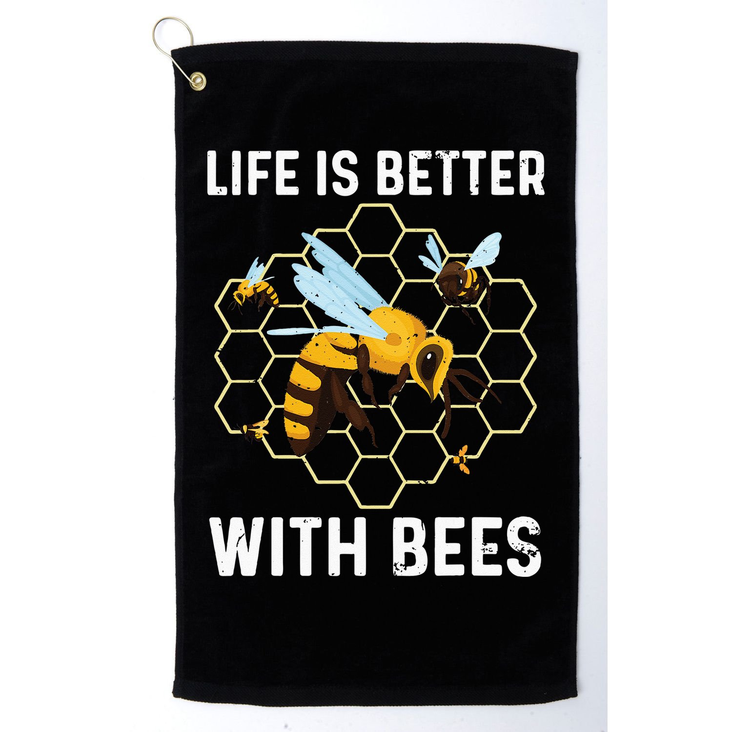 Cute Bee Art Beekeeping Honey Bumble Bee Lover Golf Towel
