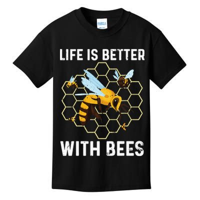 Cute Bee Art Beekeeping Honey Bumble Bee Lover Kids T-Shirt