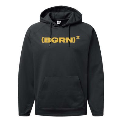 Christian Born Again Squared Math Pun W Jesus Cross Performance Fleece Hoodie