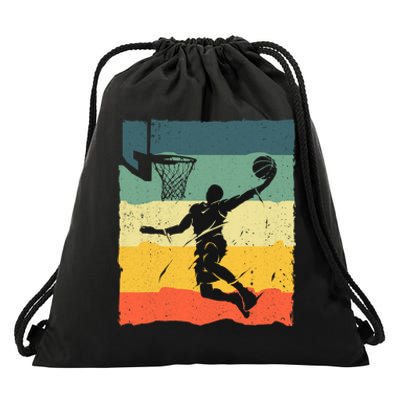 Cool Basketball Art For Vintage Basketball Player Drawstring Bag