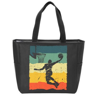 Cool Basketball Art For Vintage Basketball Player Zip Tote Bag