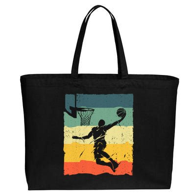 Cool Basketball Art For Vintage Basketball Player Cotton Canvas Jumbo Tote