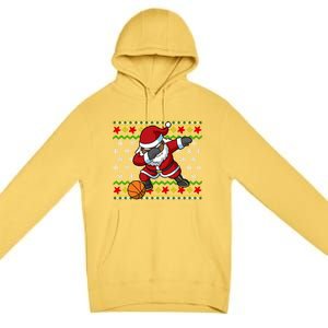 Christmas Black African American Santa Claus Basketball Great Gift Premium Pullover Hoodie