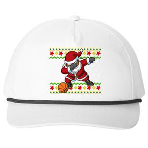 Christmas Black African American Santa Claus Basketball Great Gift Snapback Five-Panel Rope Hat