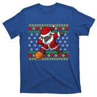 Christmas Black African American Santa Claus Basketball Great Gift T-Shirt