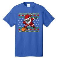 Christmas Black African American Santa Claus Basketball Great Gift Tall T-Shirt