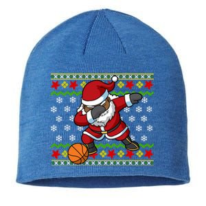 Christmas Black African American Santa Claus Basketball Great Gift Sustainable Beanie