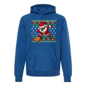 Christmas Black African American Santa Claus Basketball Great Gift Premium Hoodie