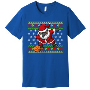 Christmas Black African American Santa Claus Basketball Great Gift Premium T-Shirt