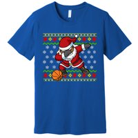 Christmas Black African American Santa Claus Basketball Great Gift Premium T-Shirt