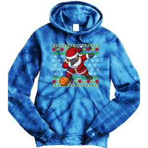 Christmas Black African American Santa Claus Basketball Great Gift Tie Dye Hoodie