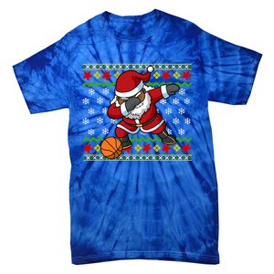 Christmas Black African American Santa Claus Basketball Great Gift Tie-Dye T-Shirt