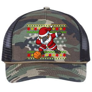 Christmas Black African American Santa Claus Basketball Great Gift Retro Rope Trucker Hat Cap