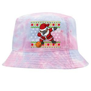 Christmas Black African American Santa Claus Basketball Great Gift Tie-Dyed Bucket Hat