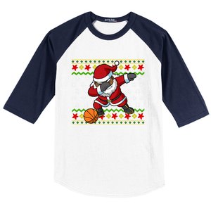 Christmas Black African American Santa Claus Basketball Great Gift Baseball Sleeve Shirt