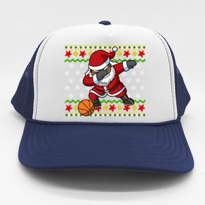 Christmas Black African American Santa Claus Basketball Great Gift Trucker Hat