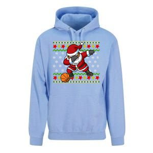 Christmas Black African American Santa Claus Basketball Great Gift Unisex Surf Hoodie