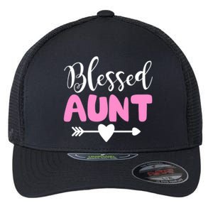 Cute Blessed Aunt Auntie Gift Funny Aun Gift Flexfit Unipanel Trucker Cap