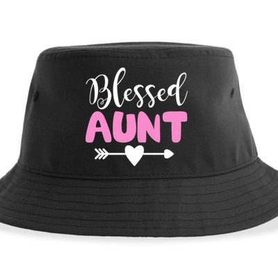 Cute Blessed Aunt Auntie Gift Funny Aun Gift Sustainable Bucket Hat