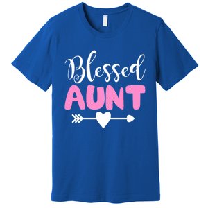 Cute Blessed Aunt Auntie Gift Funny Aun Gift Premium T-Shirt