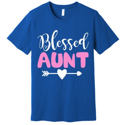 Cute Blessed Aunt Auntie Gift Funny Aun Gift Premium T-Shirt