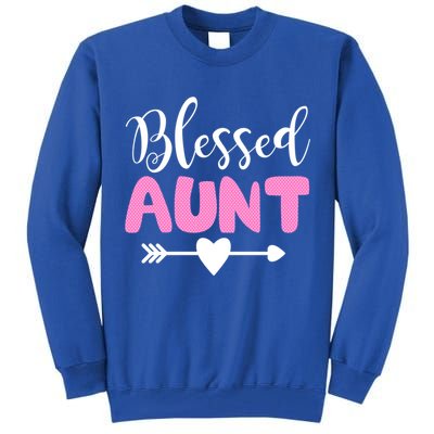 Cute Blessed Aunt Auntie Gift Funny Aun Gift Tall Sweatshirt