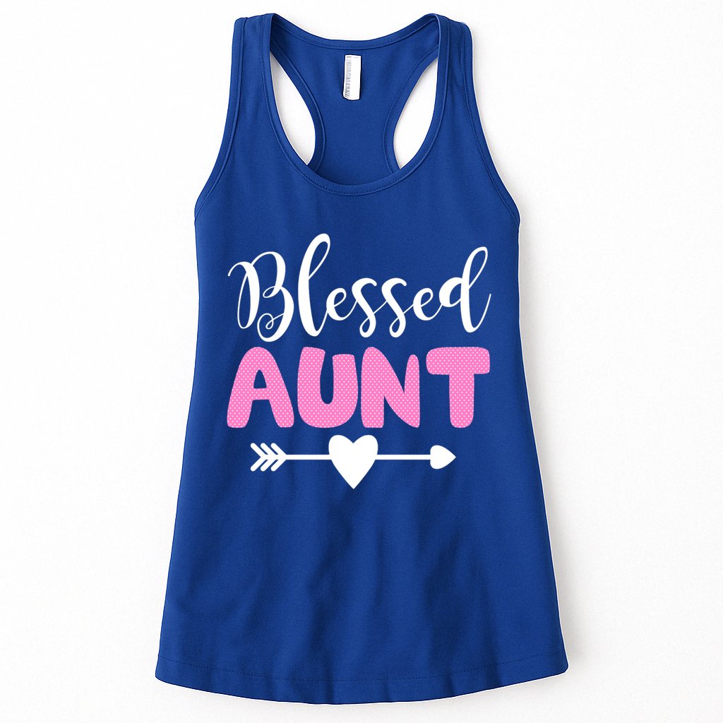 Cute Blessed Aunt Auntie Gift Funny Aun Gift Womens Tank Top