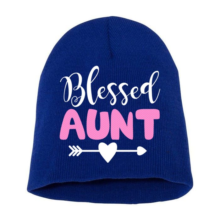 Cute Blessed Aunt Auntie Gift Funny Aun Gift Short Acrylic Beanie