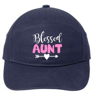 Cute Blessed Aunt Auntie Gift Funny Aun Gift 7-Panel Snapback Hat