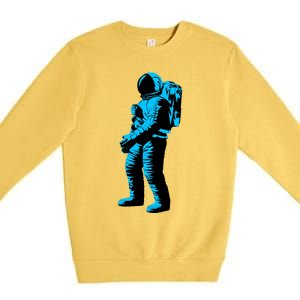 Cool Blue Astronaut Premium Crewneck Sweatshirt