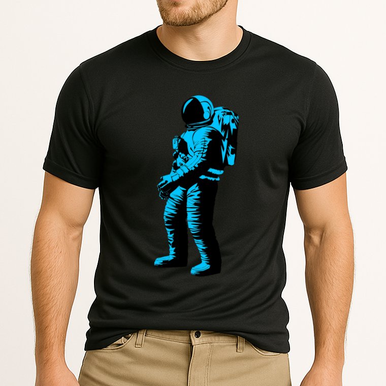Cool Blue Astronaut Cooling Performance Crew T-Shirt
