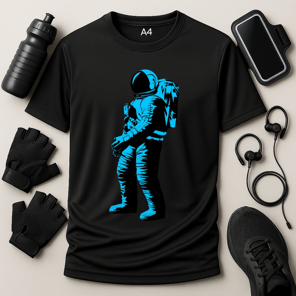 Cool Blue Astronaut Cooling Performance Crew T-Shirt