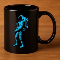 Cool Blue Astronaut 11oz C Handle Ceramic Mug