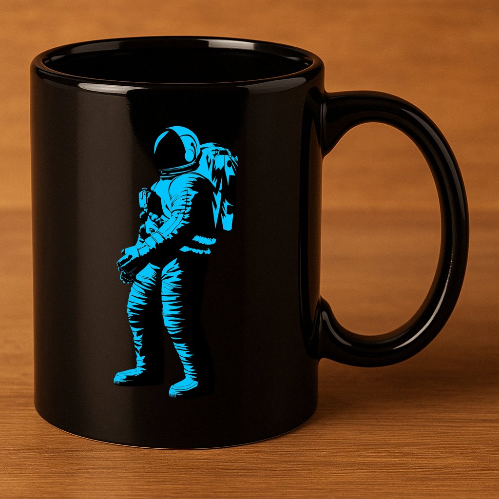 Cool Blue Astronaut 11oz C Handle Ceramic Mug