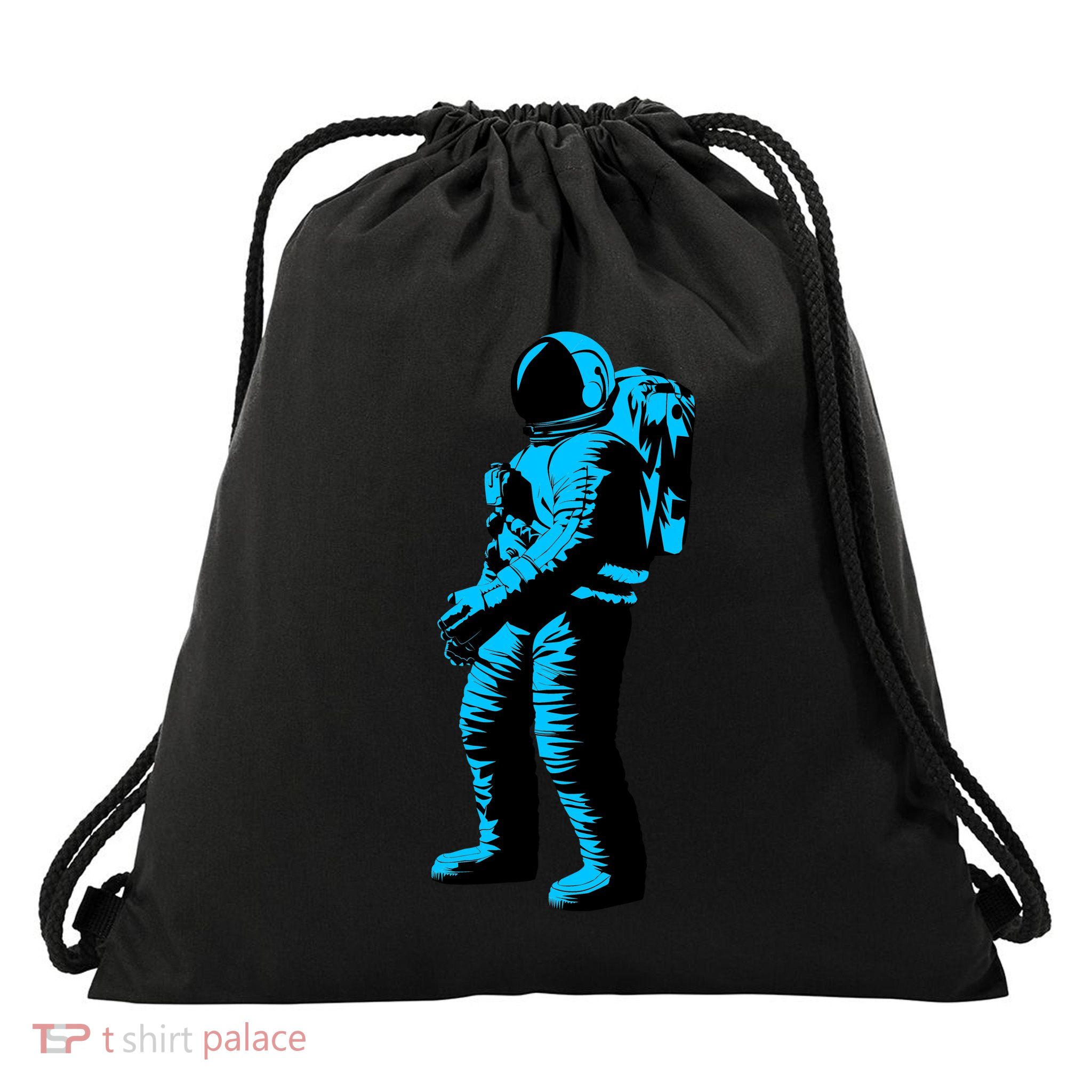 Cool Blue Astronaut Drawstring Bag