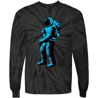 Cool Blue Astronaut Tie-Dye Long Sleeve Shirt