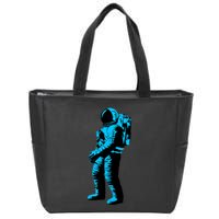 Cool Blue Astronaut Zip Tote Bag