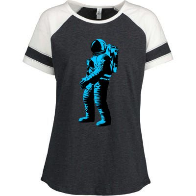 Cool Blue Astronaut Enza Ladies Jersey Colorblock Tee