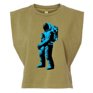 Cool Blue Astronaut Garment-Dyed Women's Muscle Tee