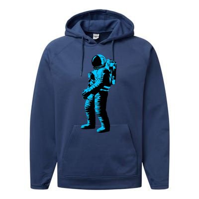 Cool Blue Astronaut Performance Fleece Hoodie