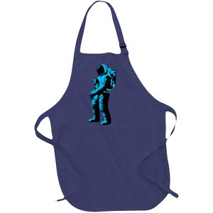 Cool Blue Astronaut Full-Length Apron With Pockets