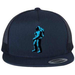 Cool Blue Astronaut Flat Bill Trucker Hat