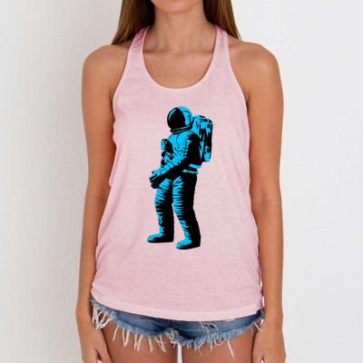 Cool Blue Astronaut Women's Knotted Racerback Tank