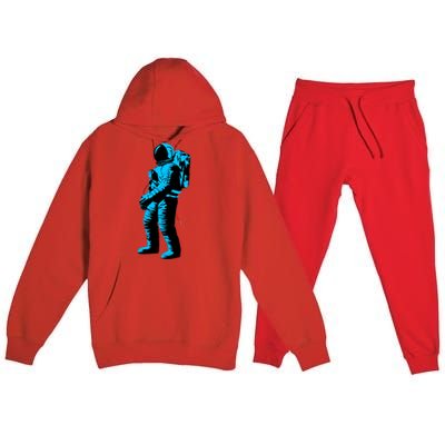 Cool Blue Astronaut Premium Hooded Sweatsuit Set