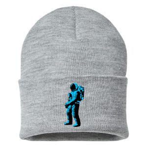 Cool Blue Astronaut Sustainable Knit Beanie