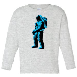 Cool Blue Astronaut Toddler Long Sleeve Shirt