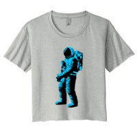 Cool Blue Astronaut Women's Crop Top Tee