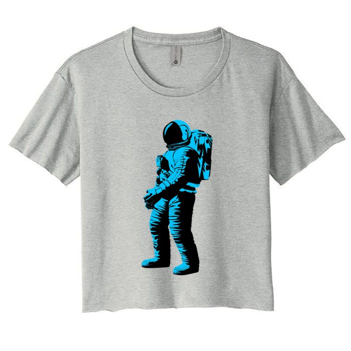 Cool Blue Astronaut Women's Crop Top Tee