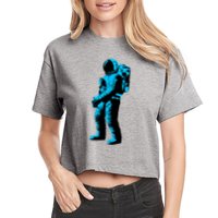 Cool Blue Astronaut Women's Crop Top Tee